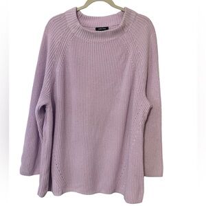 Lands' End 100% Baumwolle lavender Knit Sweater 3X Measurements in photos